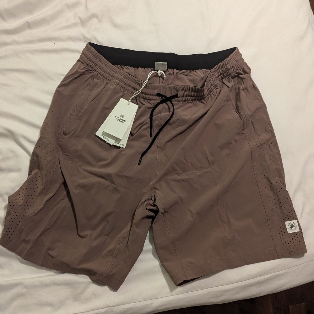 Reigning Champ Beige Nylon Training Shorts
